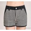 الآلاف من الغزل 2014 جديد الصيف houndstooth كلاسيك رقيقة السراويل مرونة الخصر السراويل المستقيمة