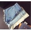 Summer all-match cutting edge, high waisted skinny jeans shorts tassel light female students tide fa