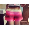 2015 new spring Korean all-match rainbow color color silk waist wide leg pants shorts shorts