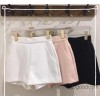 The sale of all-match slim slim solid waisted rear zip pocket straight casual shorts shorts