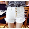 Wholesale jeans shorts sexy fashion white breasted waist denim shorts female SUMMER SHORTS 4 Flash