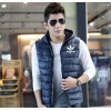 Down vest Vest Mens thermal protection all-match gilet hooded down warm back