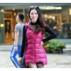 Casual jacket winter new lady of a solid color long down vest warm slim down vest