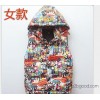 South Korean stock counter synchronization graffiti printed full autumn ladies hooded down vest hors