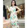 In the summer of 2014 new women's Bohemia dress collar sleeveless chiffon dress a slim