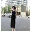 The new dress false two short sleeved knit stitching chiffon skirt dress Bohemia hollow