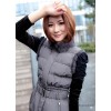 Ladies fashion edition winter fashion luxury fur collar slim down vest