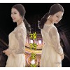 Real women dress Hitz Korean seven sleeve slim high-grade gold embroidery lace dress.