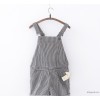 The new Japanese school summer wind vertical stripes big pocket bib shorts female Siamese pants whol