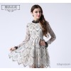 2015 New Spring Gardens Necklace women's long dress slim Eugen yarn lace skirt.