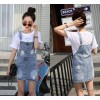 Shot 2015 summer new Korean large code cowboy suspenders skirt 'loose Denim Bib