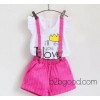 Our children children's clothing wholesale 2015 summer new cute Korean fly sleeve Vest + Bib Set