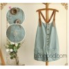 2013 summer new Japanese children color buckle loose casual denim shorts suspenders Sen female line