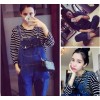 2014 new style ladies winter 715# Korean comfort simple wash jeans blue overalls