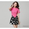 In the spring of 2014 new women's Korean hook flower lace skirt ladies dress stitching wave