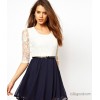 Wholesale 2013 European Style Lace color sleeve waist lace skirt ladies dress