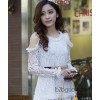 2014 thin stereo lace lace skirt Strapless all-match models (model shot)