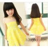 The new children's summer 2013 Korean girls sun flower dress pleated lady lace skirt