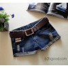 Summer denim shorts female thin dark blue burr hole in jeans American's Pocket Shorts on behalf of w