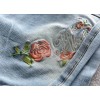 Korean style ~ summer dress new color pink flowers Embroidered Denim Shorts female flange