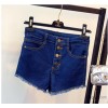 Photos Korea new high waisted denim shorts female fashion all-match elastic thin orange shorts femal