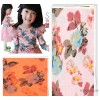 Cotton Lycra fabric printing 2015 autumn new Korean girls floral princess dress children face veil