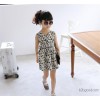 European children dress Princess Dress Girls stand 2015 summer new Korean female's mixed batch print