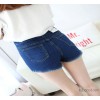 Direct the Korean version of the AA elastic waist high waisted shorts female summer denim shorts ski