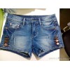 2015 new spring retention recommended breasted denim shorts female waist on both sides