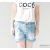 2015 new female Wide Leg Denim Shorts fat mm casual boots pants shorts