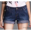 The new denim shorts, skinny jeans, jeans flanging, flanging thin jeans, vikousi short?