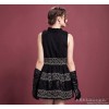 [autumn and winter special] the European station 2014 new lace collar lace Bead Hair skirt vest prin