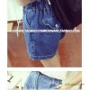 Jian Xi 2015 spring new dress elastic waist loose denim shorts.