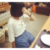 (real) Korean small fresh all-match umbrella Wide Leg Denim Skirt shorts