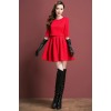 Europe 2014 new winter dress dress small temperament fragrant false two princess skirt waist seven s