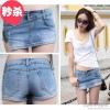 According to the new spring and summer are women's Korean street sexy hip skinny skinny denim shorts