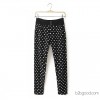 XC K525 ladies and new Europe all-match slim polka dot printed stitching leisure Haren pants pants