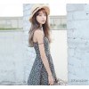 Real summer new Korean retro floral dress with slim bra dress female tide