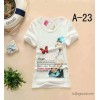 Summer T-shirt printing letters T-shirt, Lace Chiffon Dress Skirt