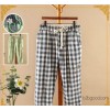 S1821 2015 new women's casual pants pocket embroidery strawberry chequered loose seven