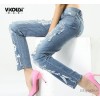 Casual women's wear pants jeans pants vikousi jeans to do the old jeans