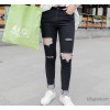 2015 Korean black hole JEANS New Female jeans pants pencil pants