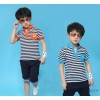 2014 new boys wear suits sea military stripes suit children T-shirt Haren pants