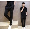 Tide male and low down pants hair stylist fashion personality leisure Haren pants boutique men's tro