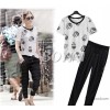 Genuine Europe 2014 new summer fashion suits skeleton major suit tee Haren loose pants