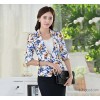 Stylish new suit of blue and white porcelain Korean cultivating a button sleeve OL occupation skirt