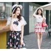 Printing beautiful picture sleeve skirt suit skirt short sleeved floral occupation female pop set tw