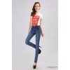 2015 new European waist tight elastic jeans wear white female feet pencil pants