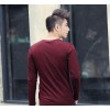 The new winter men's edge linking simple pure Korean men's long sleeved T-shirt and a generation of