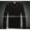 Mens Long Sleeve Shirt Mens Korean Lycra cotton T-shirt slim color in autumn and winter white heart-